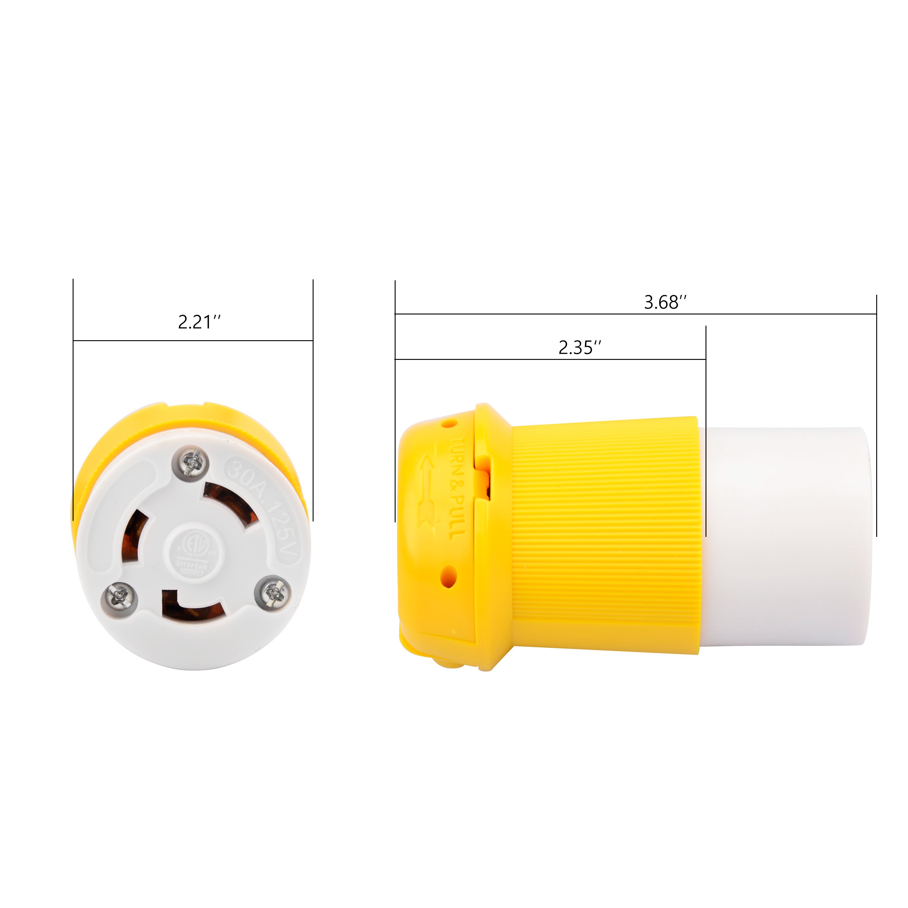 P017 NEMA L5-30P & NEMA L5-30R Locking Plug and Connector Set, Generator Twist Lock Plug Socket, 30 Amp 125V 2 Pole 3 Wire