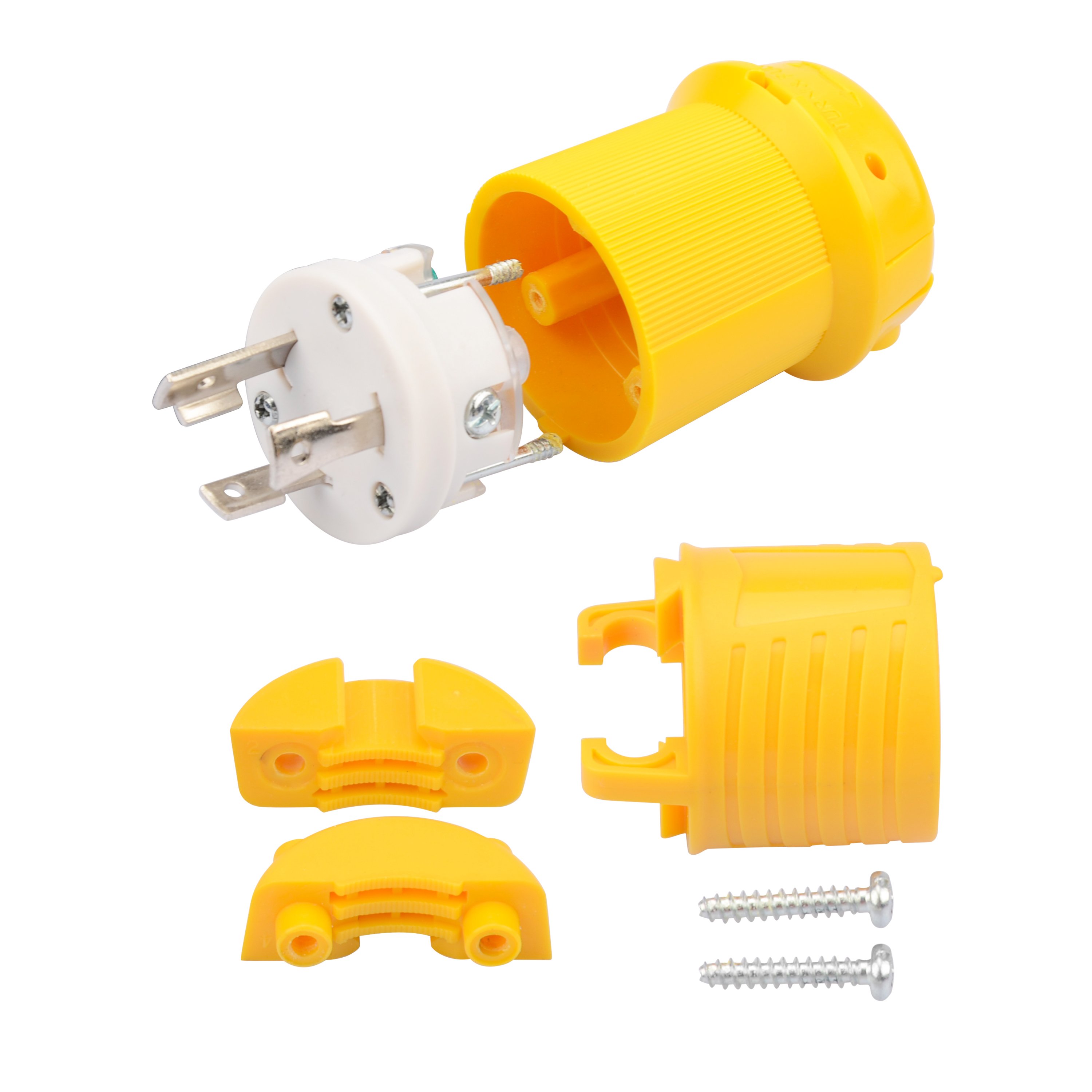 P017 NEMA L5-30P & NEMA L5-30R Locking Plug and Connector Set, Generator Twist Lock Plug Socket, 30 Amp 125V 2 Pole 3 Wire