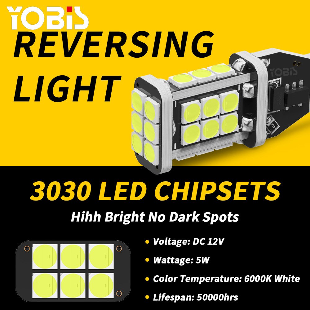 YOBIS Luces T15 3030 24SMD Plug And Play LED Canbus W16W LED Reverse Bulb Park Light For Car