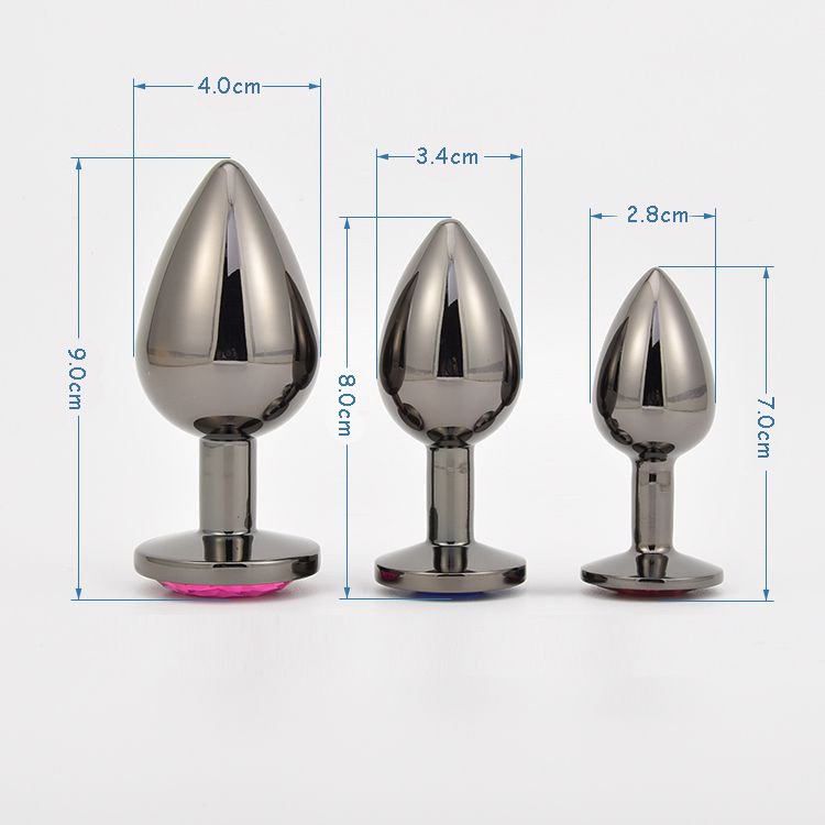 Hot Sales Stainless Steel Jewel Anal Plugs Sex Toys Wholesale Gun Metal Butt Plug For Men Women
