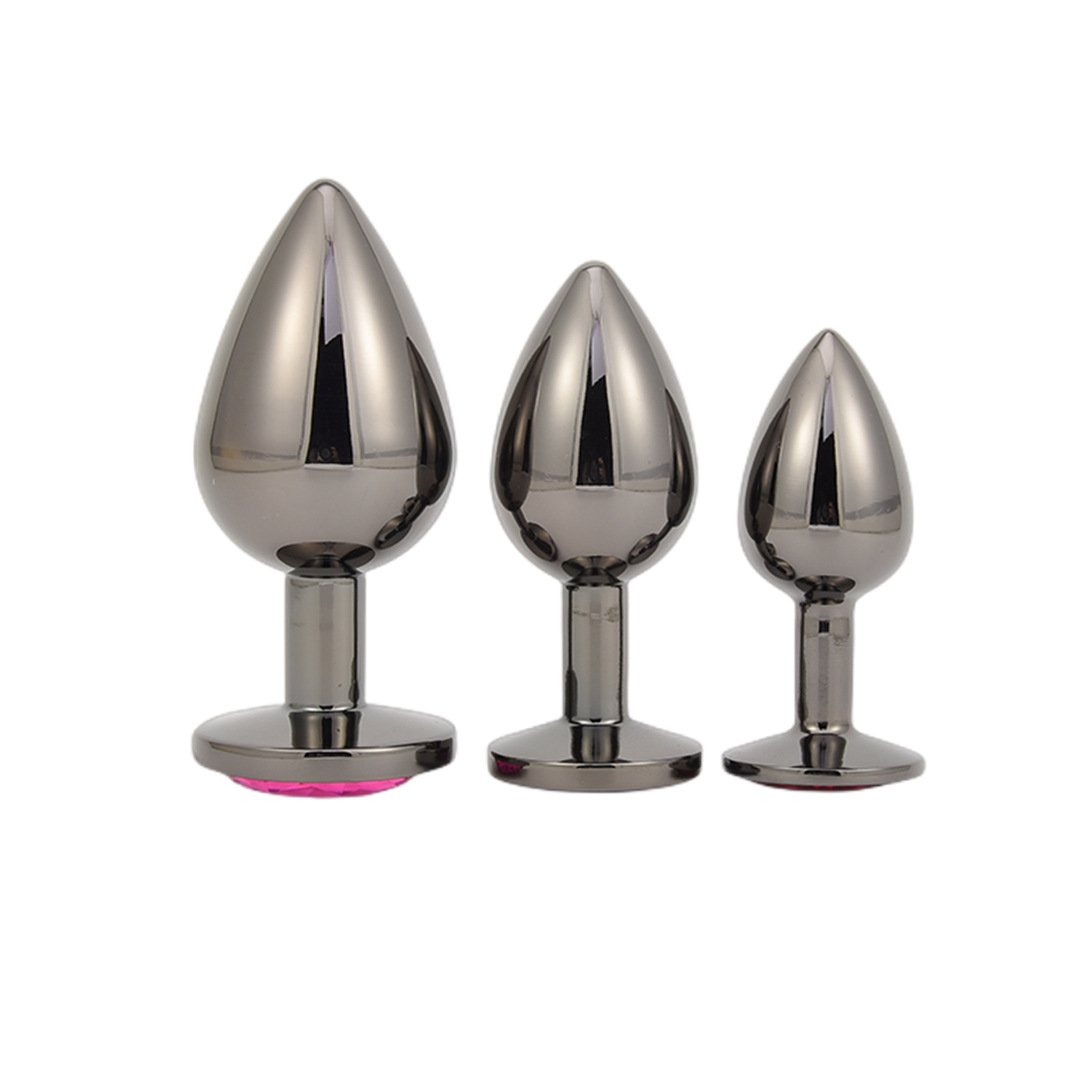 Hot Sales Stainless Steel Jewel Anal Plugs Sex Toys Wholesale Gun Metal Butt Plug For Men Women