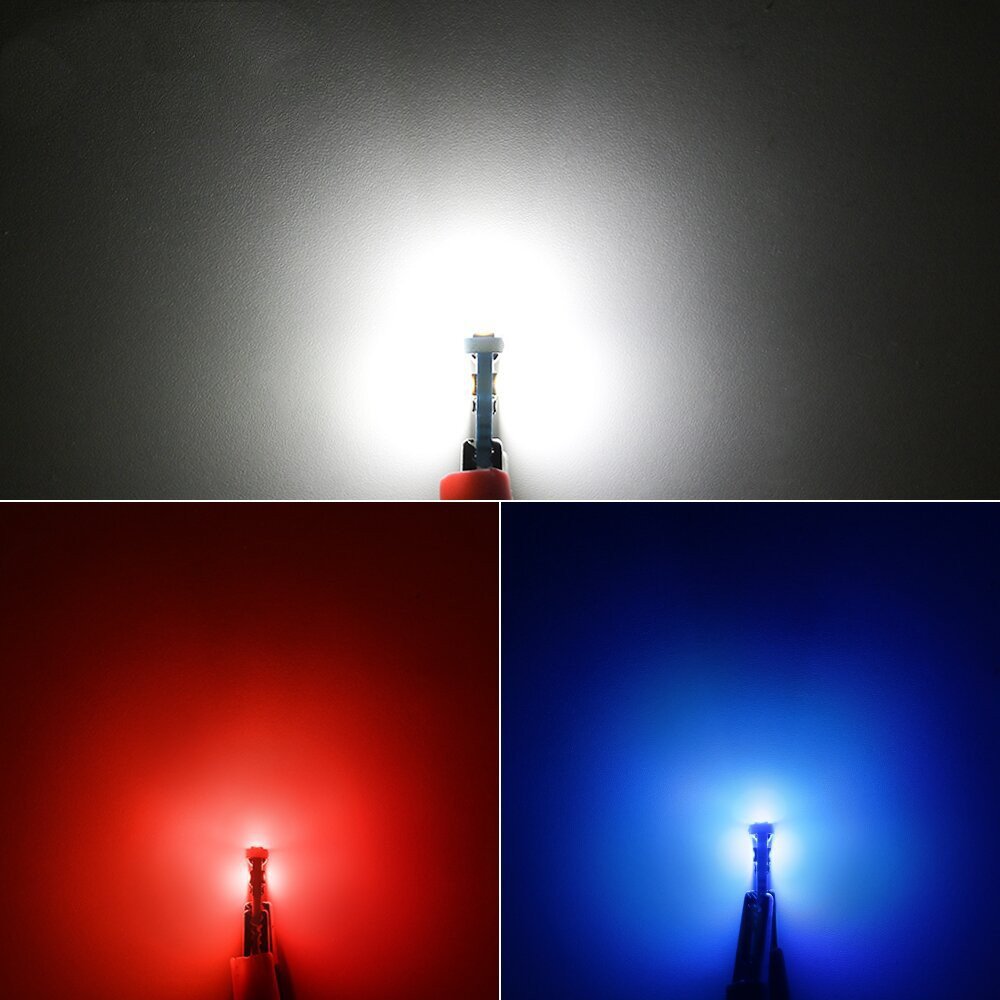 Automobile T5 instrument lamp 2835 3SMD modified LED lamp small plug bulb 12V width indicator lamp instrument panel