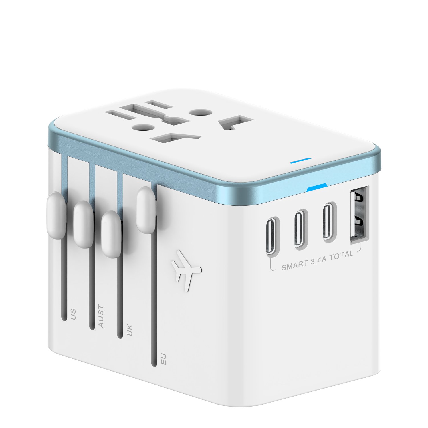 LEISHEN Universal Travel Adapter , All-in-One International Power Plug Adaptor Worldwide Charger for EU US UK AU 200+Countries