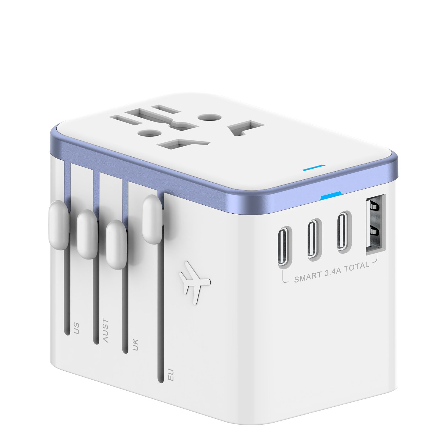 LEISHEN Universal Travel Adapter , All-in-One International Power Plug Adaptor Worldwide Charger for EU US UK AU 200+Countries