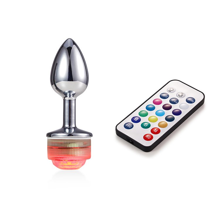 Color Changing Anus Enlarge Anal Butt Plug With Remote Anal Light Up Plug Metal Anal Plug With Led Lights 3 Piece Set