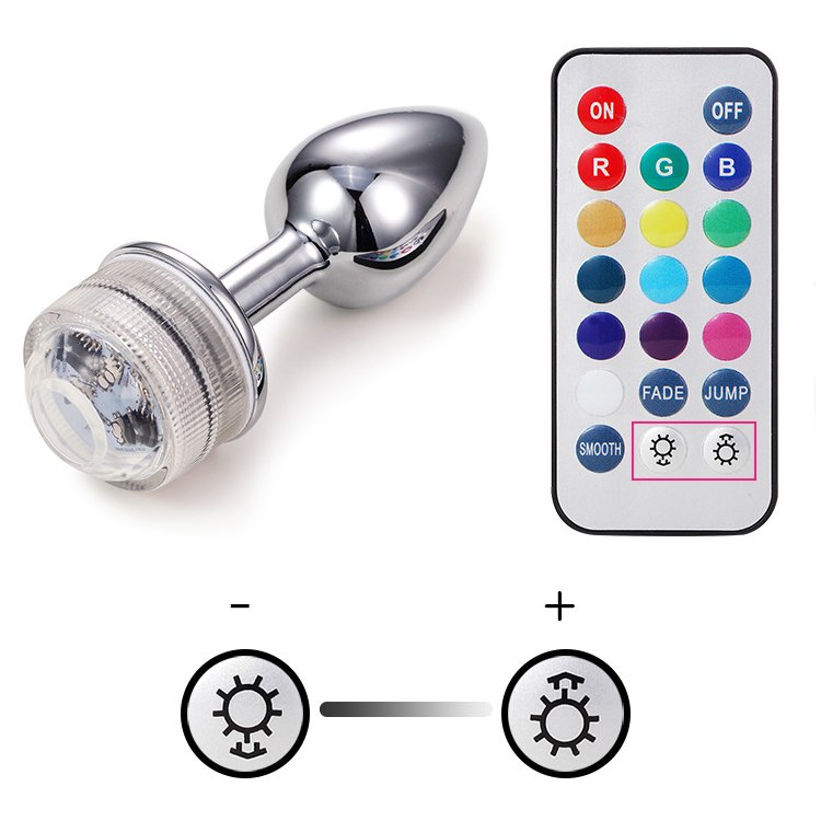 Color Changing Anus Enlarge Anal Butt Plug With Remote Anal Light Up Plug Metal Anal Plug With Led Lights 3 Piece Set