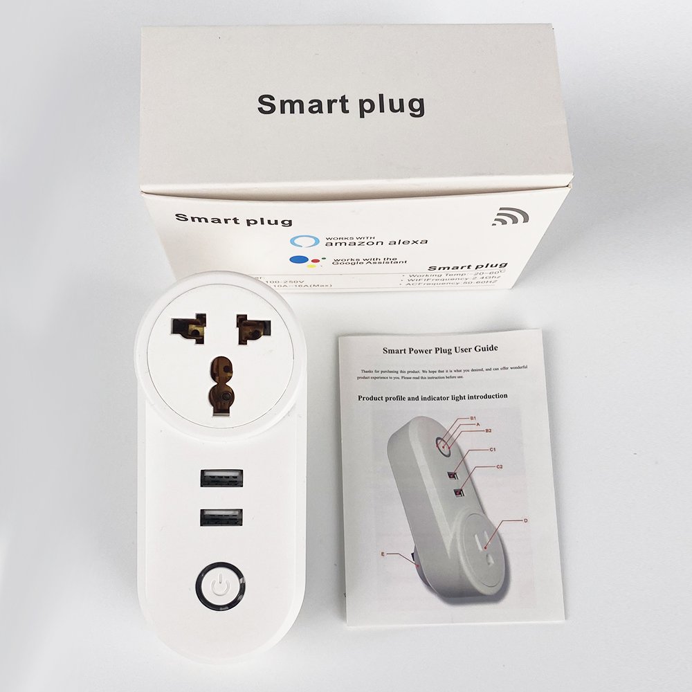 SMATRUL 3 Pin Plug South Africa India To Eu Uk Us Outlet Adapter Electrical For Google Home Alexa Tuya Wifi Smart USB Socket