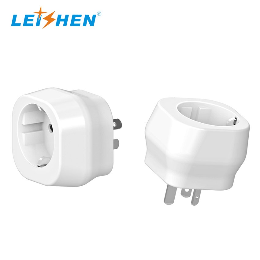 Leishen Wholesale CE Certified Self-Locking UKCA EU to AUST Plug Adapter European Plug Adapter to Australia Power Converter