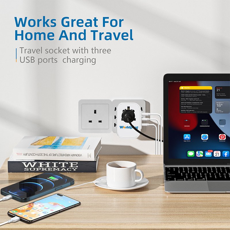 Worldplug High Quality International Type-C Port USB Wall Charger Power Plug Travel Adaptor