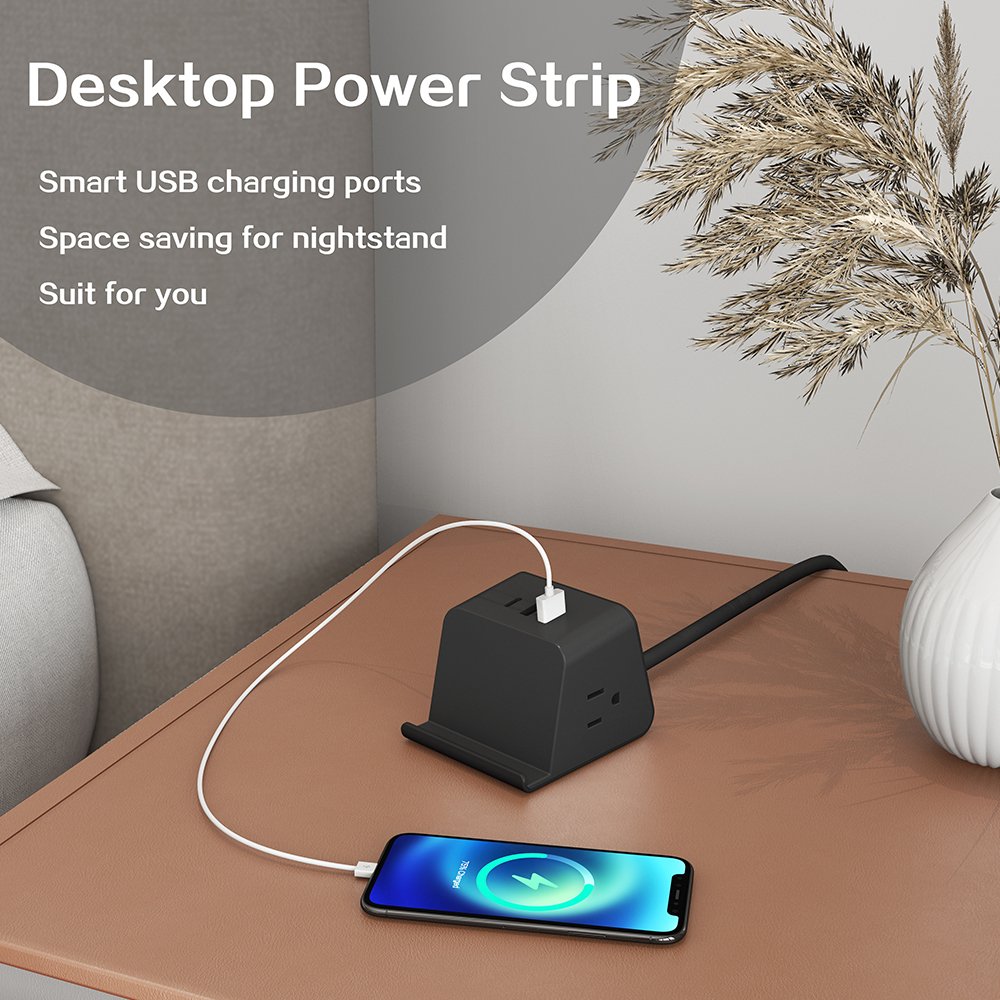 ETL US Standard Multi Plug Extension Socket 300J Surge Protector Desktop Cube Power Strips With 3 USB Ports And 2 AC Outlets
