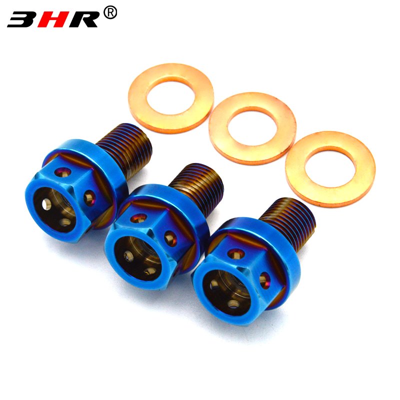 3HR Gr.5 Titanium Alloy Oil Drain Plug Ti-6Al-4V Gear Oil Drain Plug with Powerful Magnetic