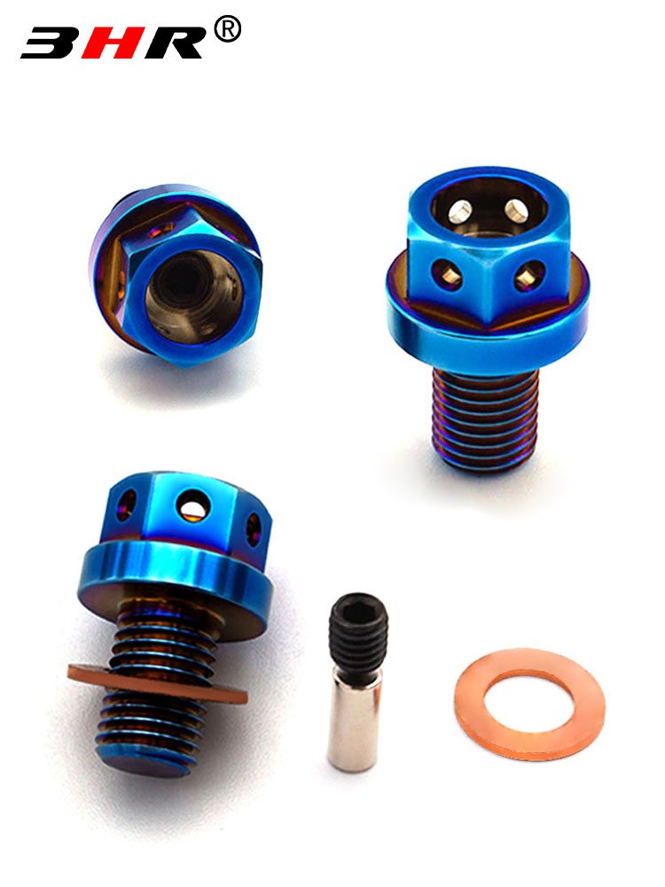 3HR Gr.5 Titanium Alloy Oil Drain Plug Ti-6Al-4V Gear Oil Drain Plug with Powerful Magnetic