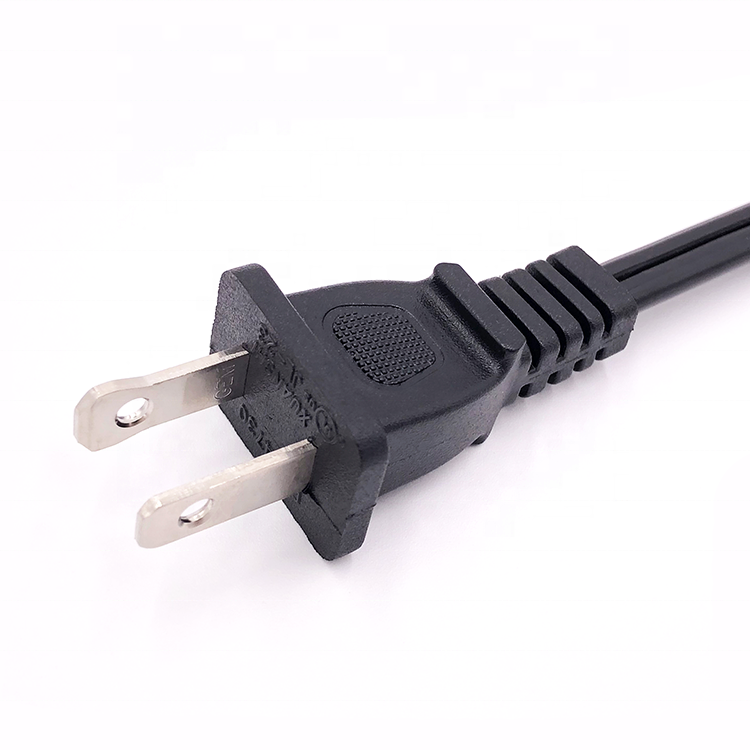 UL two pin flat power plug nema 1-15p usa electrical plug