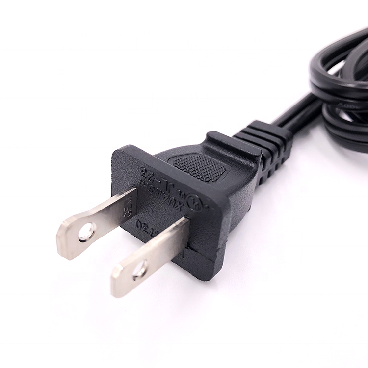 UL two pin flat power plug nema 1-15p usa electrical plug