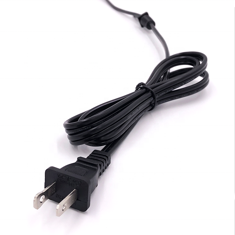 UL two pin flat power plug nema 1-15p usa electrical plug