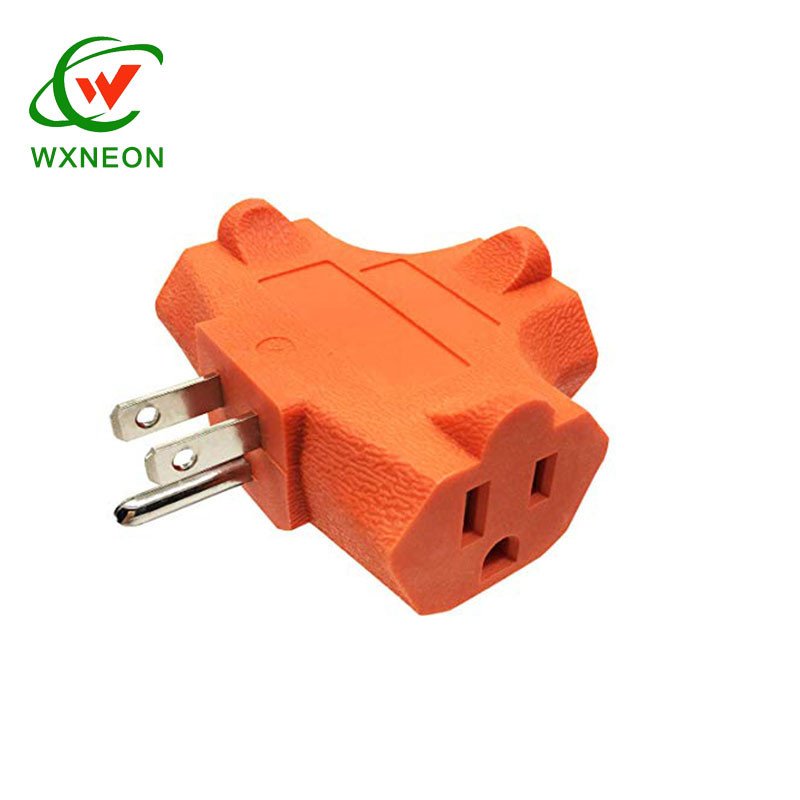 1875W Outlet Adapter 125V 15A 3 Prong Wall Plugs Adapters 3 Way Outlets