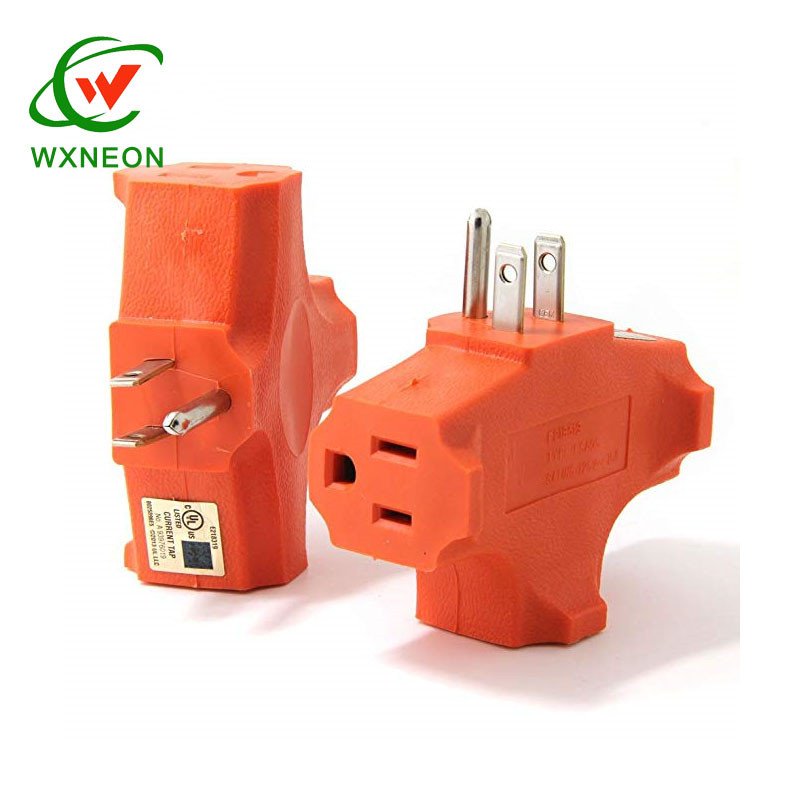 1875W Outlet Adapter 125V 15A 3 Prong Wall Plugs Adapters 3 Way Outlets