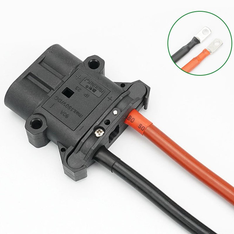Custom MRC 160 Male to M6 Ring Terminal Forklift Cable Rema 160 Amp Plug to Ring Lug Charging Cable