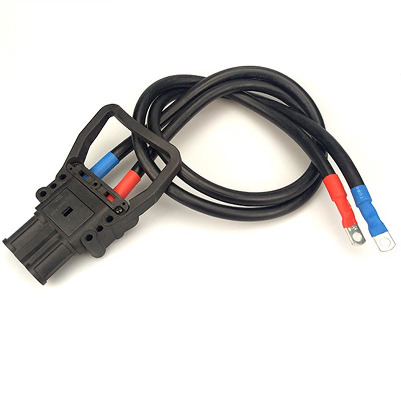 Custom MRC 160 Male to M6 Ring Terminal Forklift Cable Rema 160 Amp Plug to Ring Lug Charging Cable