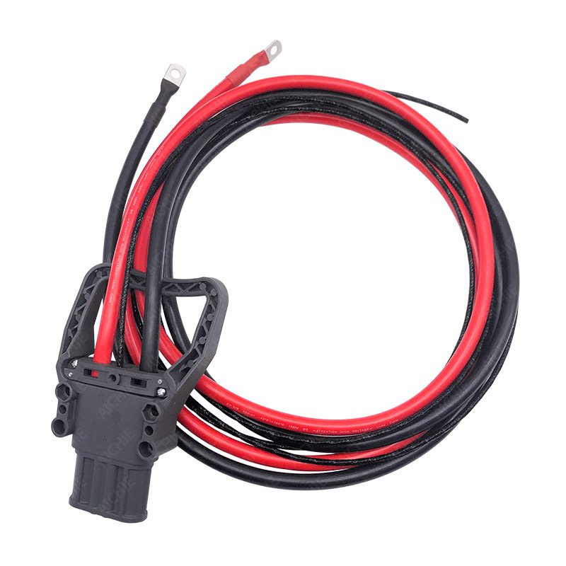 Custom MRC 160 Male to M6 Ring Terminal Forklift Cable Rema 160 Amp Plug to Ring Lug Charging Cable