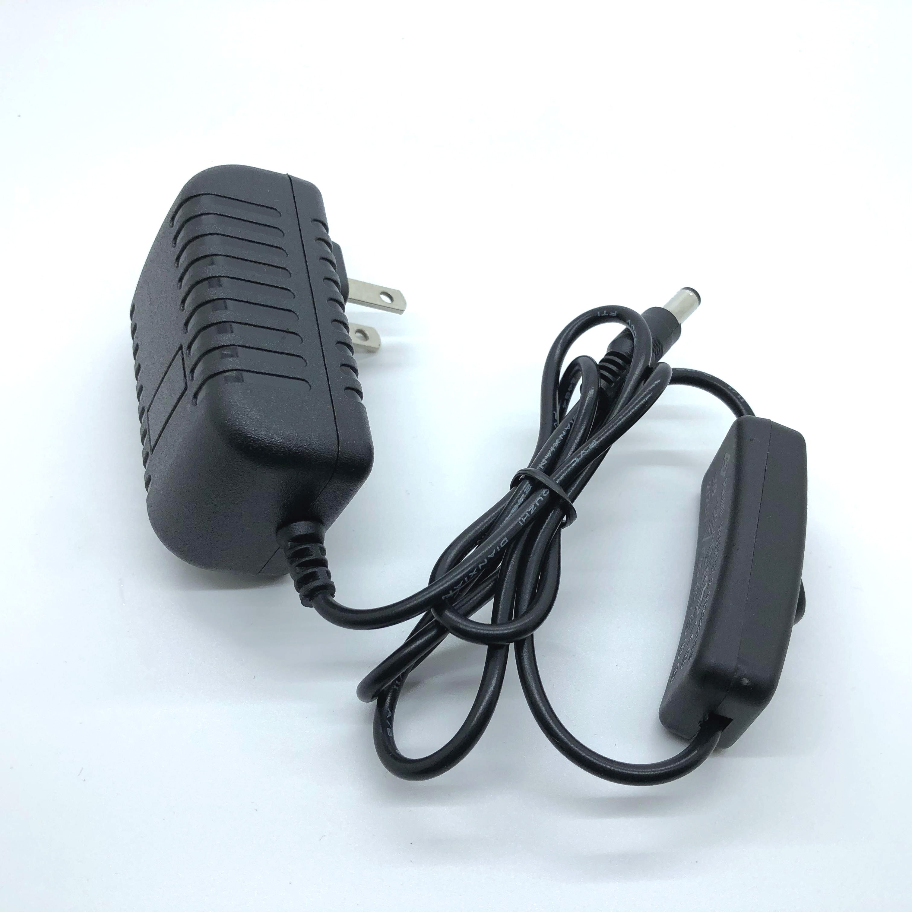 12V1A Power Supply Adapter 24W US Plug with on and Off Switch DC Plug for 12V led Strip Light CCTV for Led Strip Lights, Cameras