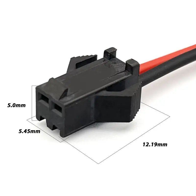 custom jst sm 2pin 22AWG male female electric connector plug cable assembly for LED lights