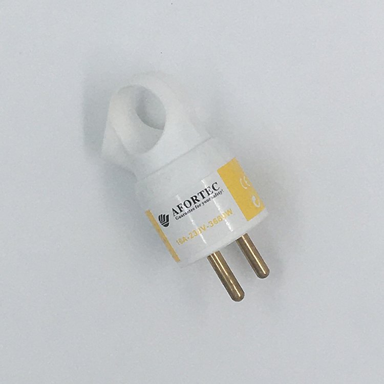 Power Plug Straight 16A 2 Pin Power Plug 220V Electrical Power Plug European Black