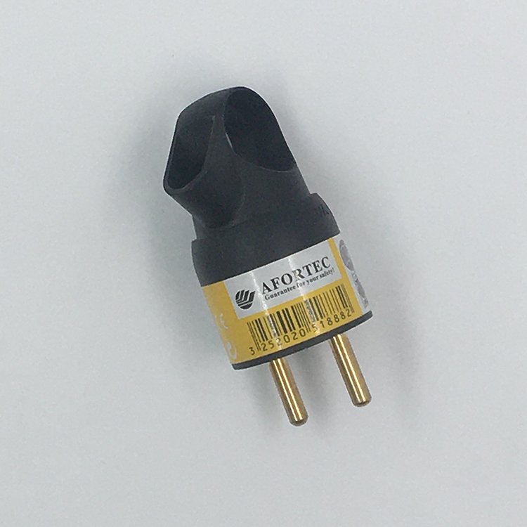 Power Plug Straight 16A 2 Pin Power Plug 220V Electrical Power Plug European Black