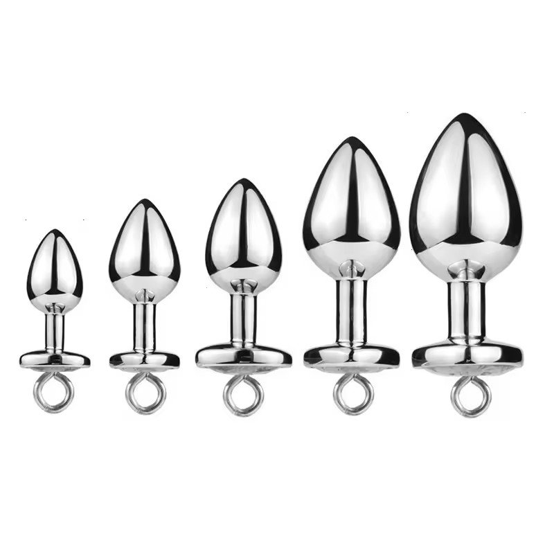 XS/S/M/L/XL Hot anal plug adult SM metal sheet gem anal plug women and men butt plug sex products