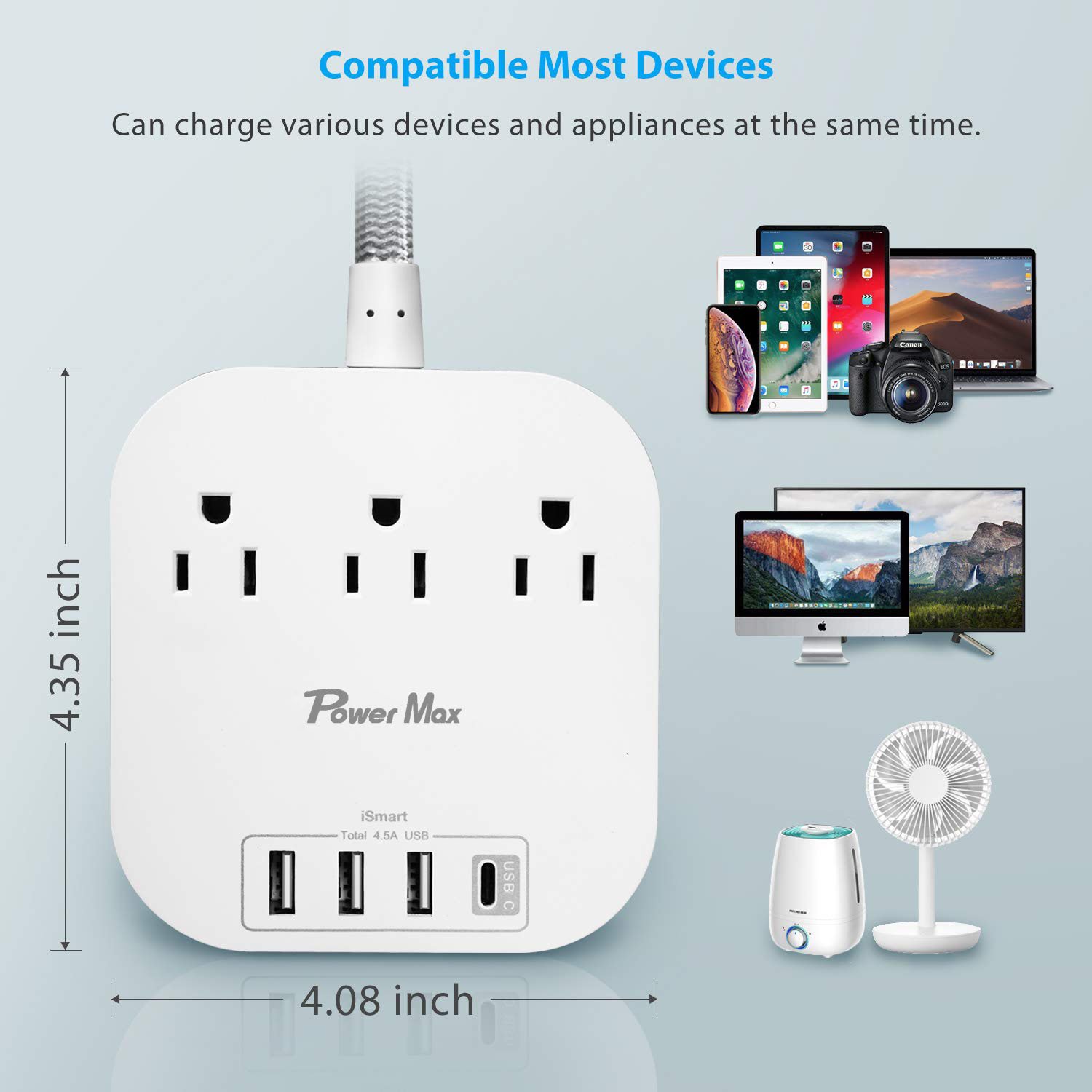 Tonghua 3-Outlet Multi Plug With 4 USB Extension Lead With Usb Child Safety Protection Uk Us Eu Au Power Strip Universal Socket