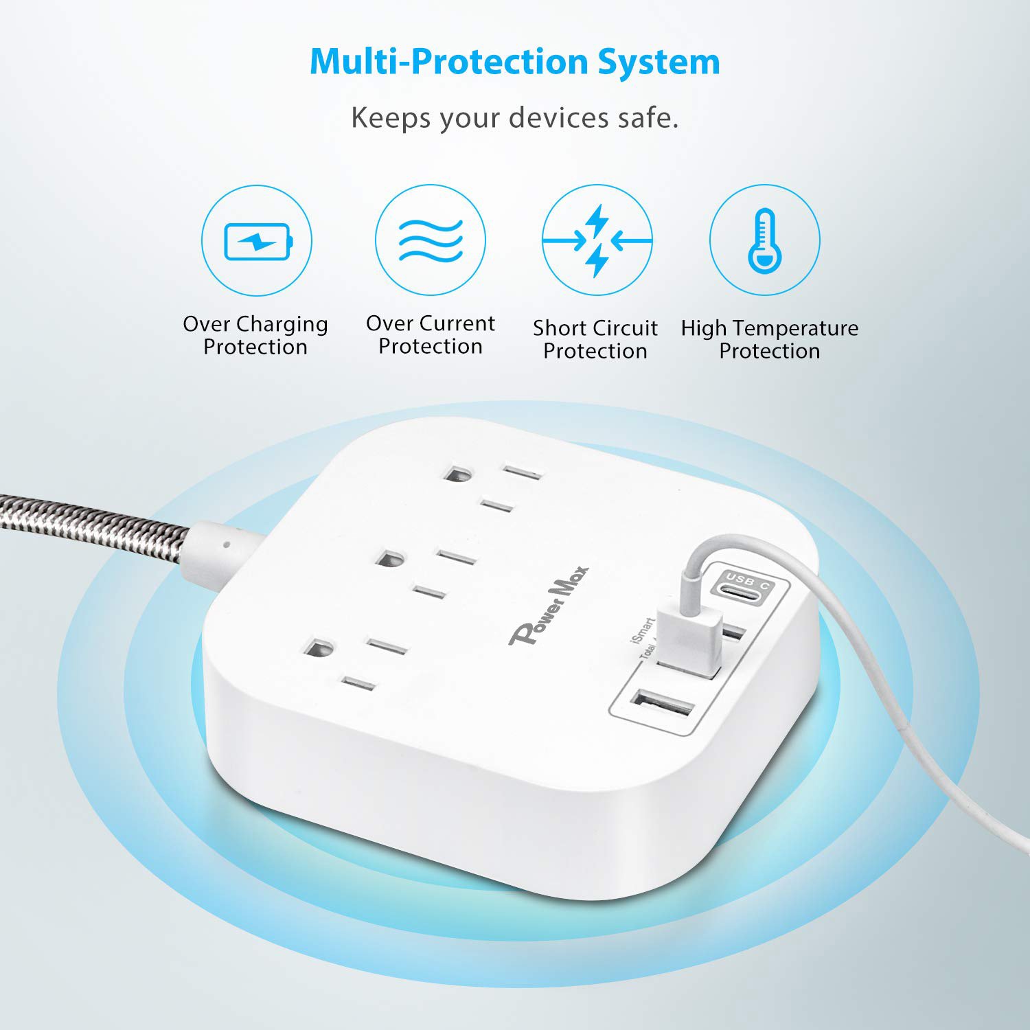 Tonghua 3-Outlet Multi Plug With 4 USB Extension Lead With Usb Child Safety Protection Uk Us Eu Au Power Strip Universal Socket