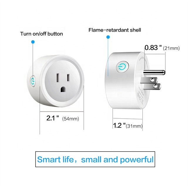 Glomarket Mini Smart Plug Wifi Socket App Remote Control Us Tuya Smart Home With Alexa Voice Control Timing Schedul
