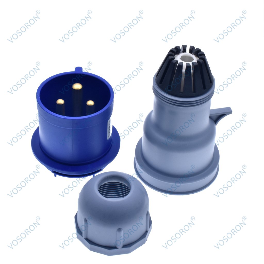 Industrial Plug Connector 32A-6H 250V waterproof dustproof IP44 2P+PE Industrial Socket 3P Female/Male socket