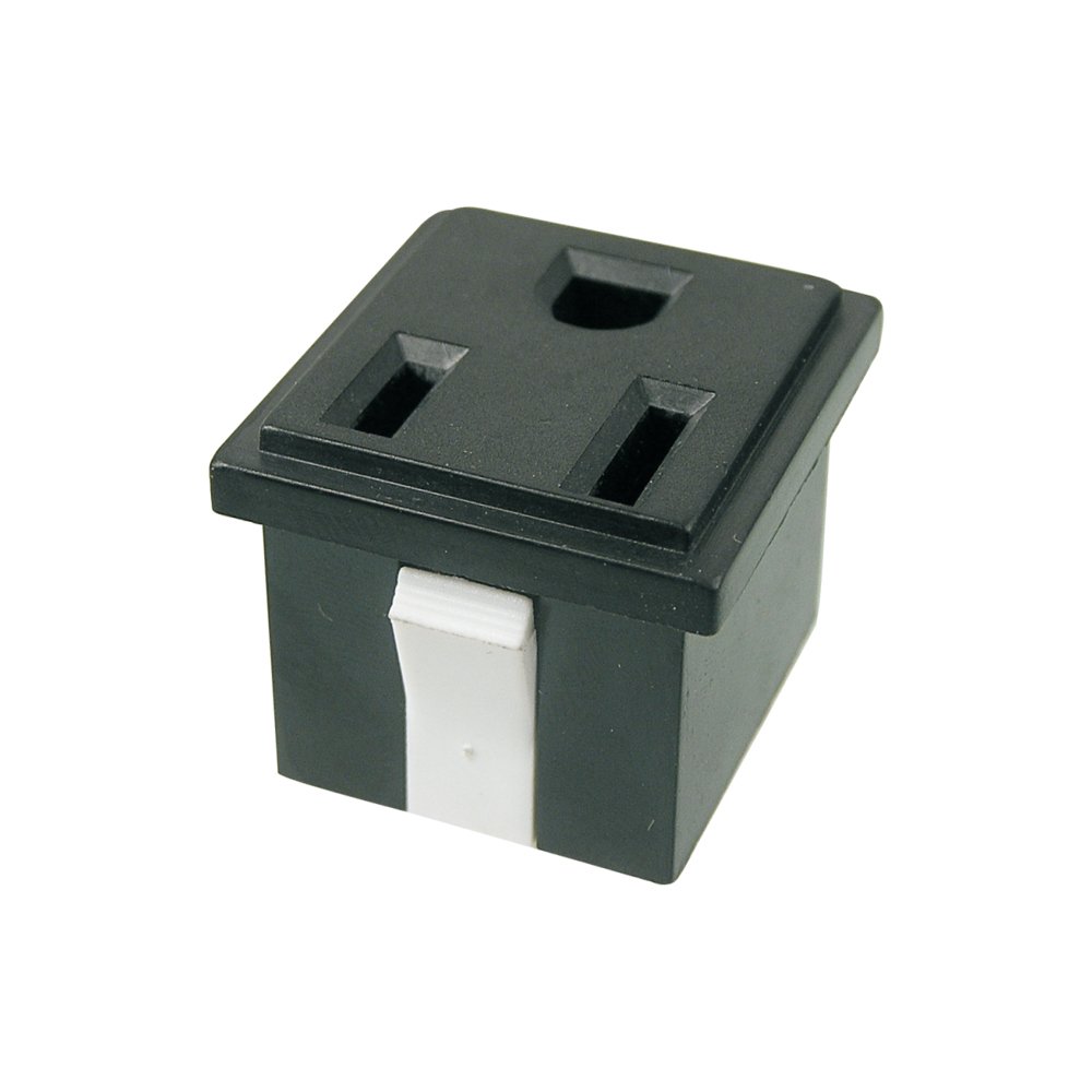 Nylon body black and white USA power plug single receptacles with NEMA 5-15R 15A 125V