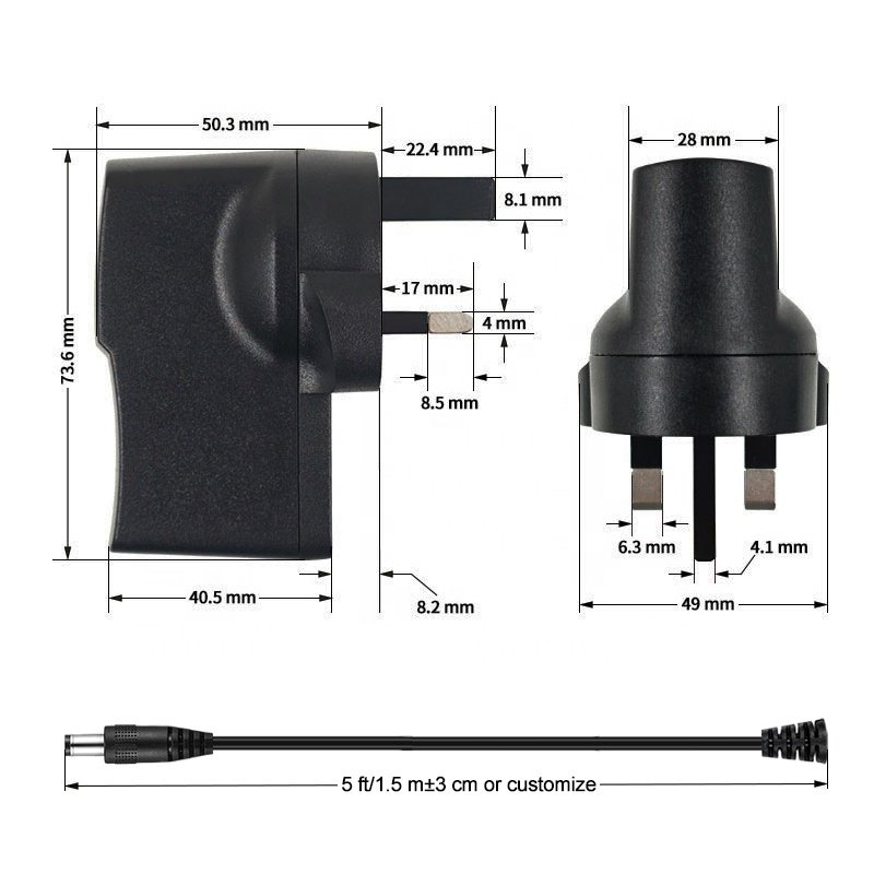 12.6V 1A Plug-In Power Adapter Convenient Connection Product Type Power Adapters