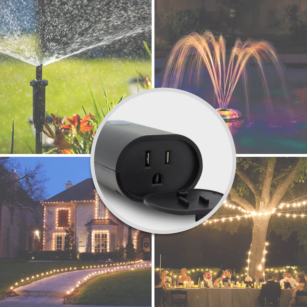 Z-wave 800 Chips IP65 Waterproof Outdoor Outlet Socket Smart Plug APP Control home automation Wall Mounted Multiple Smart Plug