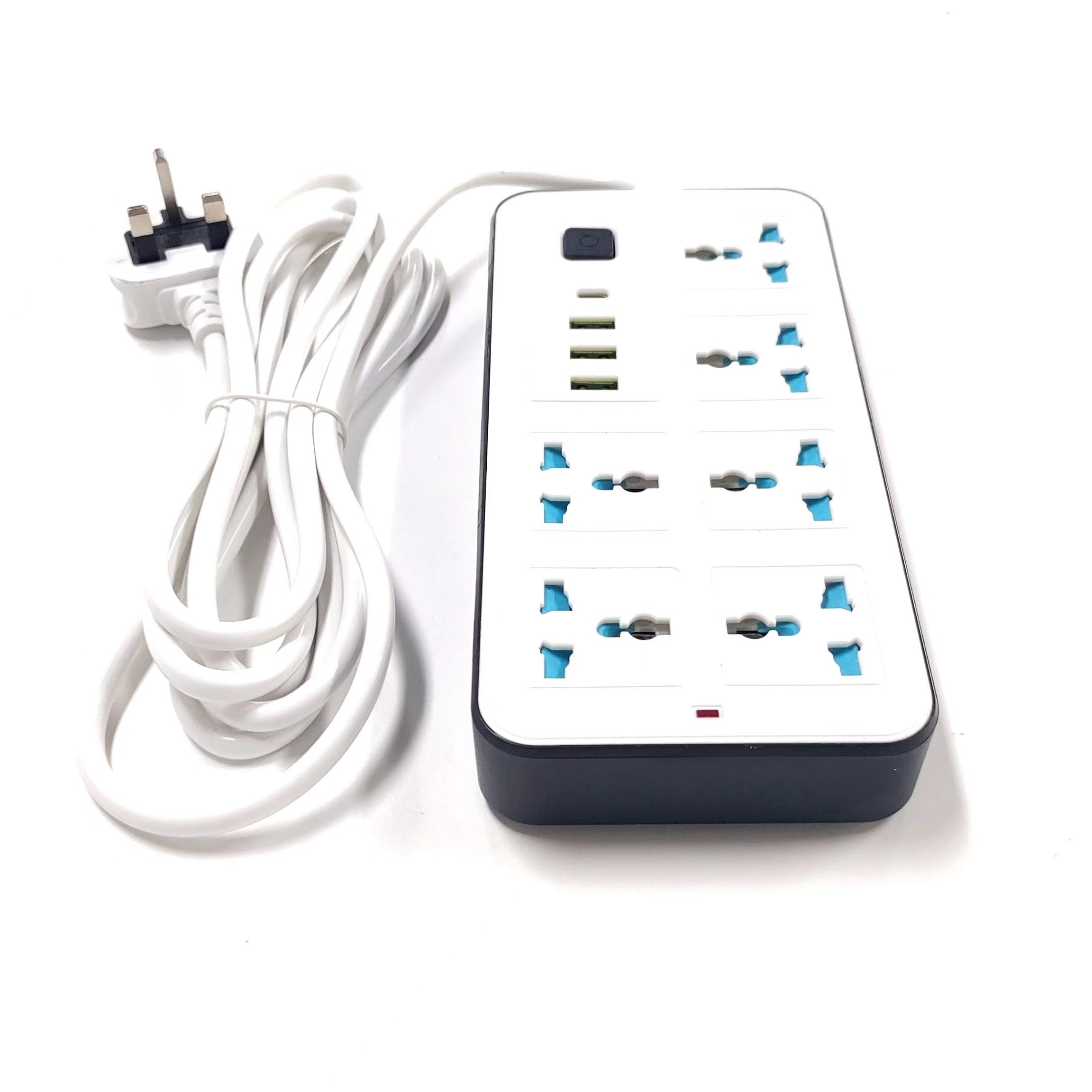 6 way socket surge protector power strip extension socket uk plug power extension cord power cord for home application