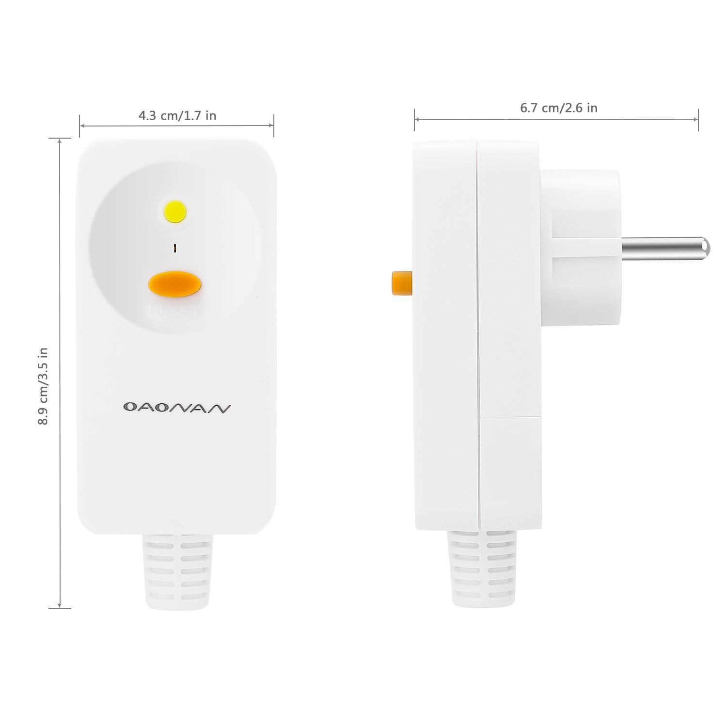 NANDAO European Plug Adaptor PRCD Leakage Protection Plug Residential / General-Purpose