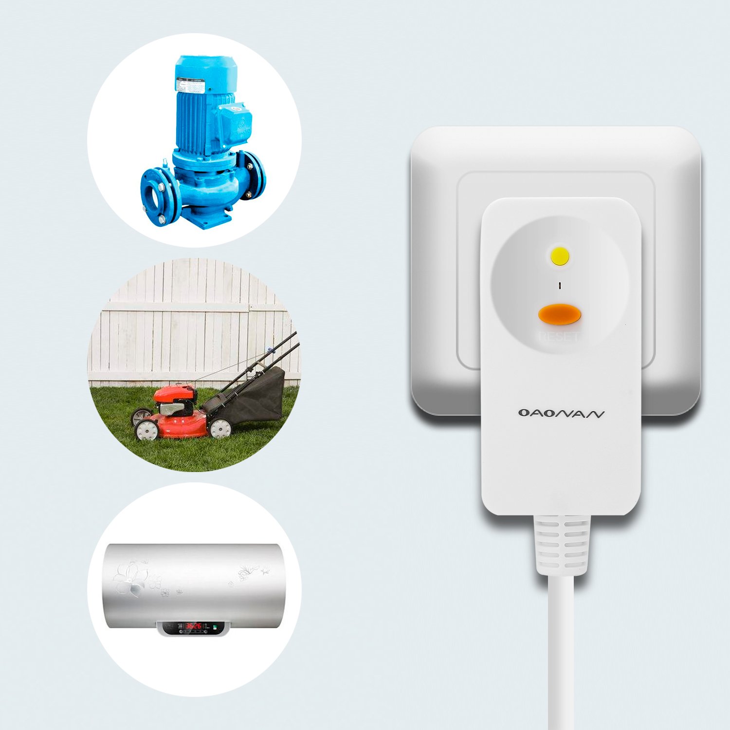NANDAO European Plug Adaptor PRCD Leakage Protection Plug Residential / General-Purpose