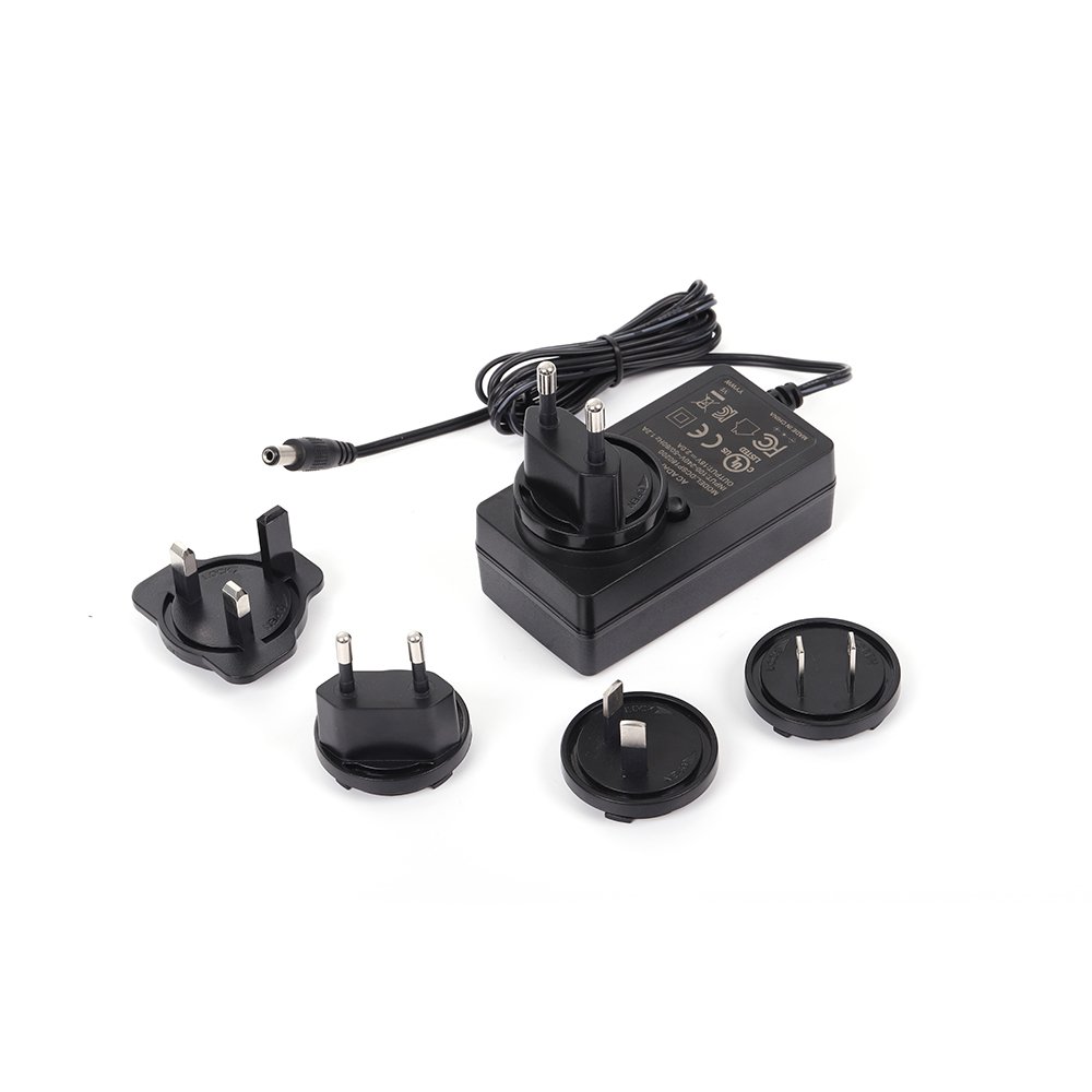 Interchangeable AC Plug Clip power adapter 12V 1.67A 20w 5V 3A 15W 5V 5A 25w 12 Volt 1 Amp 12 Volt 2 Amp 12W 24w
