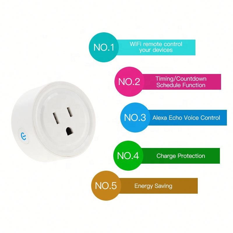 WIFI Smart Socket US Plug 110-220V 10A Remote Control Smart Timing Switch Work For Alexa/Google Assistant