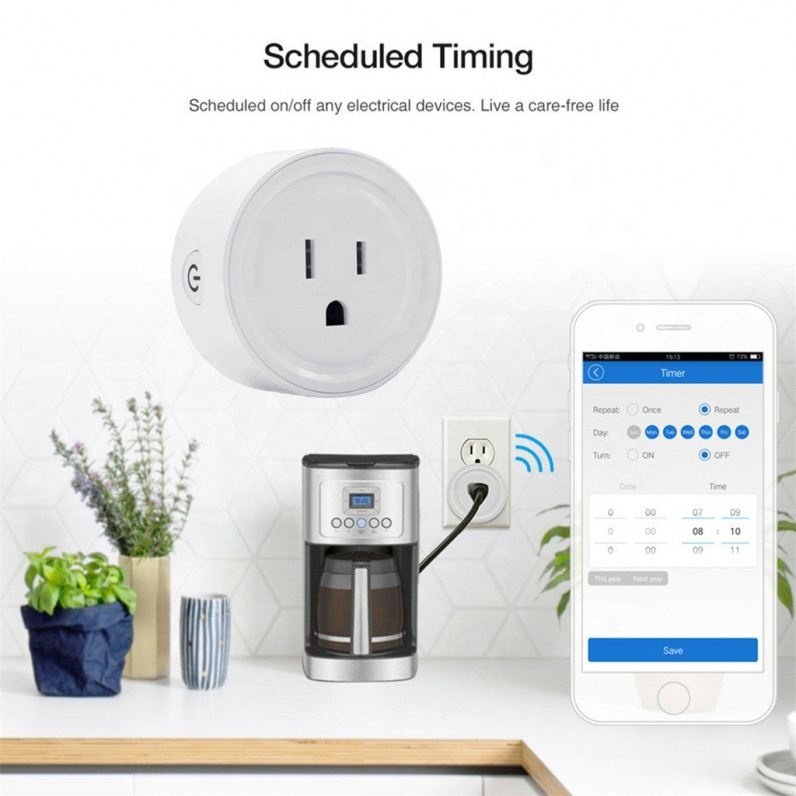 WIFI Smart Socket US Plug 110-220V 10A Remote Control Smart Timing Switch Work For Alexa/Google Assistant