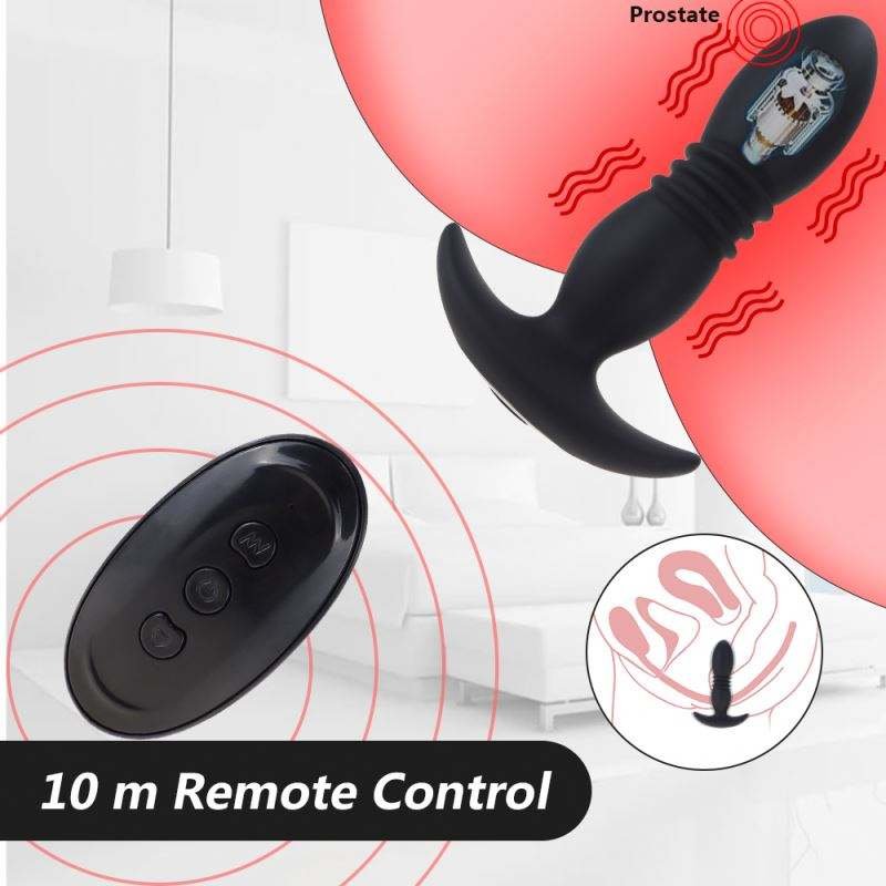 SHUNQU Masturbation Adult Sex Toys Silicone Wireless Remote Control Vagina Anal Rotating Vibrator Butt Plug Sexy Products