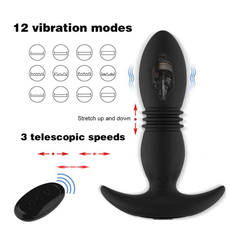 SHUNQU Masturbation Adult Sex Toys Silicone Wireless Remote Control Vagina Anal Rotating Vibrator Butt Plug Sexy Products