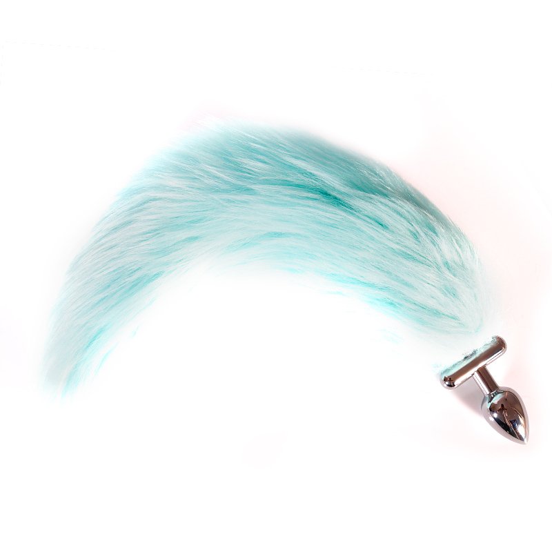 Sex Toy Colorful Long Fox Tail Butt Plug 3 Dimensions Metal Anal Plug For Male