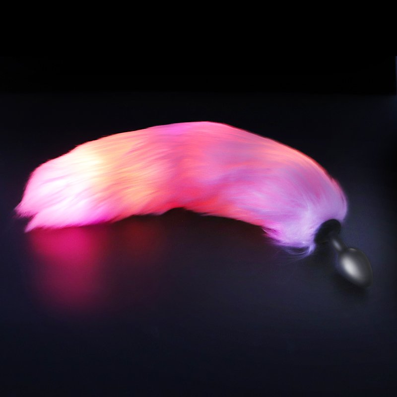 Sex Toy Colorful Long Fox Tail Butt Plug 3 Dimensions Metal Anal Plug For Male