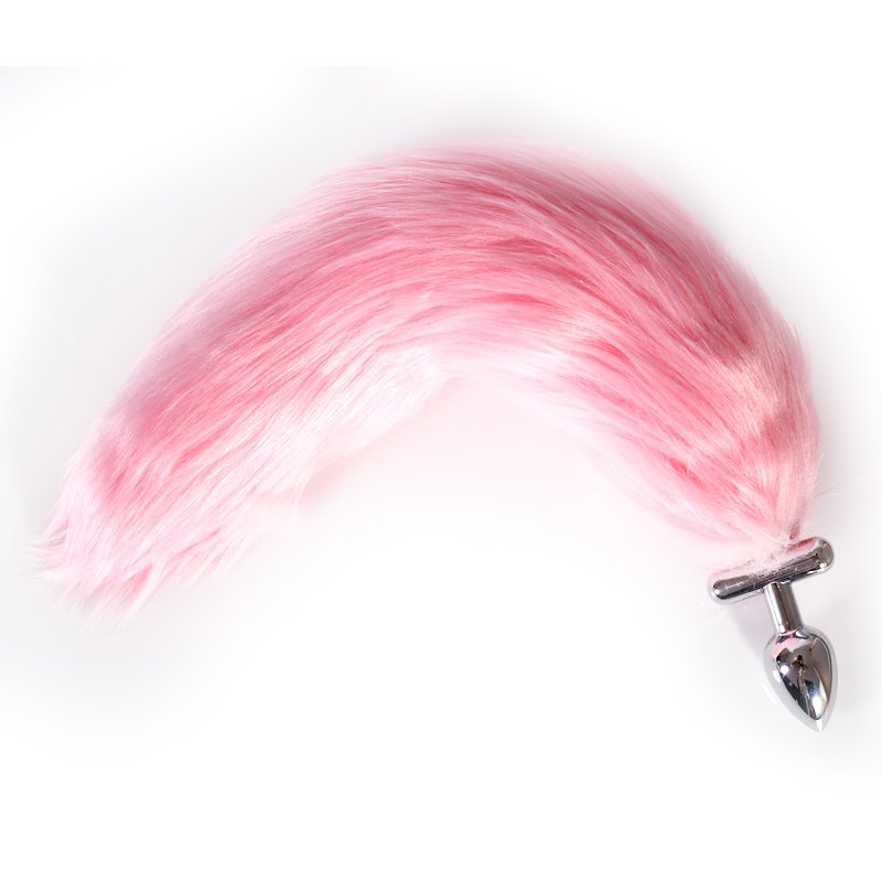 Sex Toy Colorful Long Fox Tail Butt Plug 3 Dimensions Metal Anal Plug For Male
