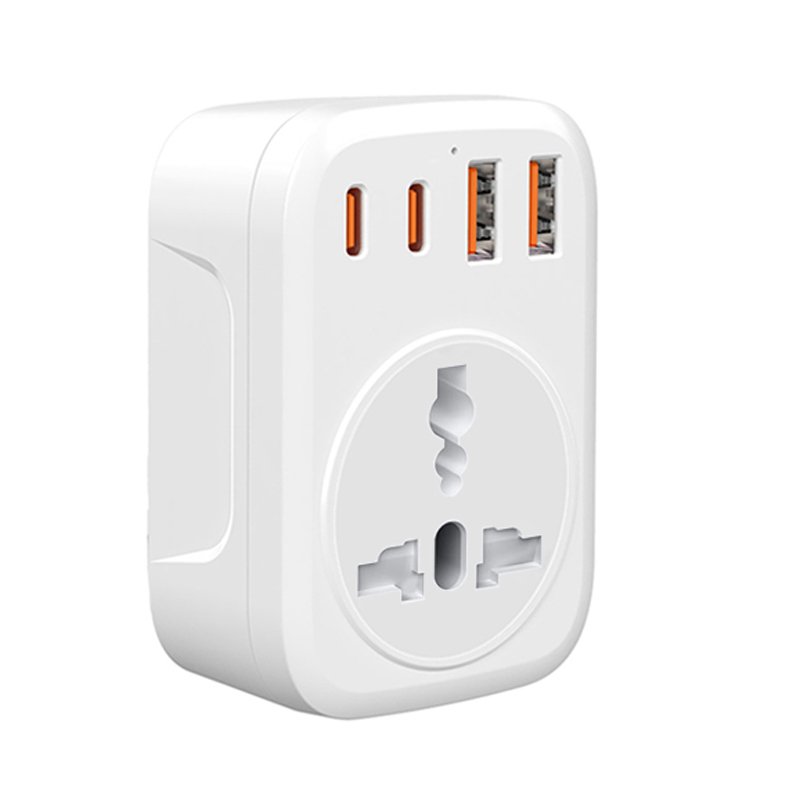 UK to European Adapter Plug with 4 USB Ports EU Travel Europe Grounded Charger for Germany France Spain Type E/F