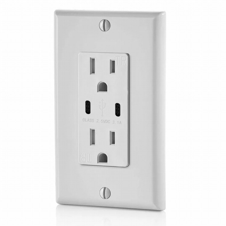 UL Listed 3.1A 3.6A 4.2 amp 3.0 Quick High Speed Charger Type A & Type C wall plug usa socket electric usb outlet