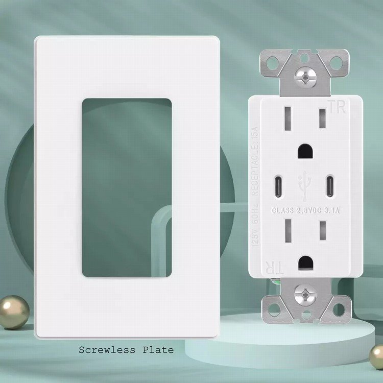 UL Listed 3.1A 3.6A 4.2 amp 3.0 Quick High Speed Charger Type A & Type C wall plug usa socket electric usb outlet
